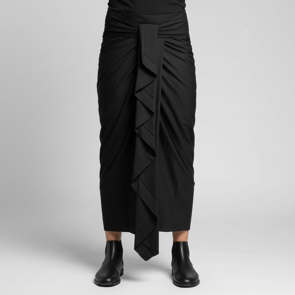 SARUNG BATIK KAMEN BALI PRIA SETENGAH JADI HITAM & PUTIH POLOS PREMIUM JUMBO