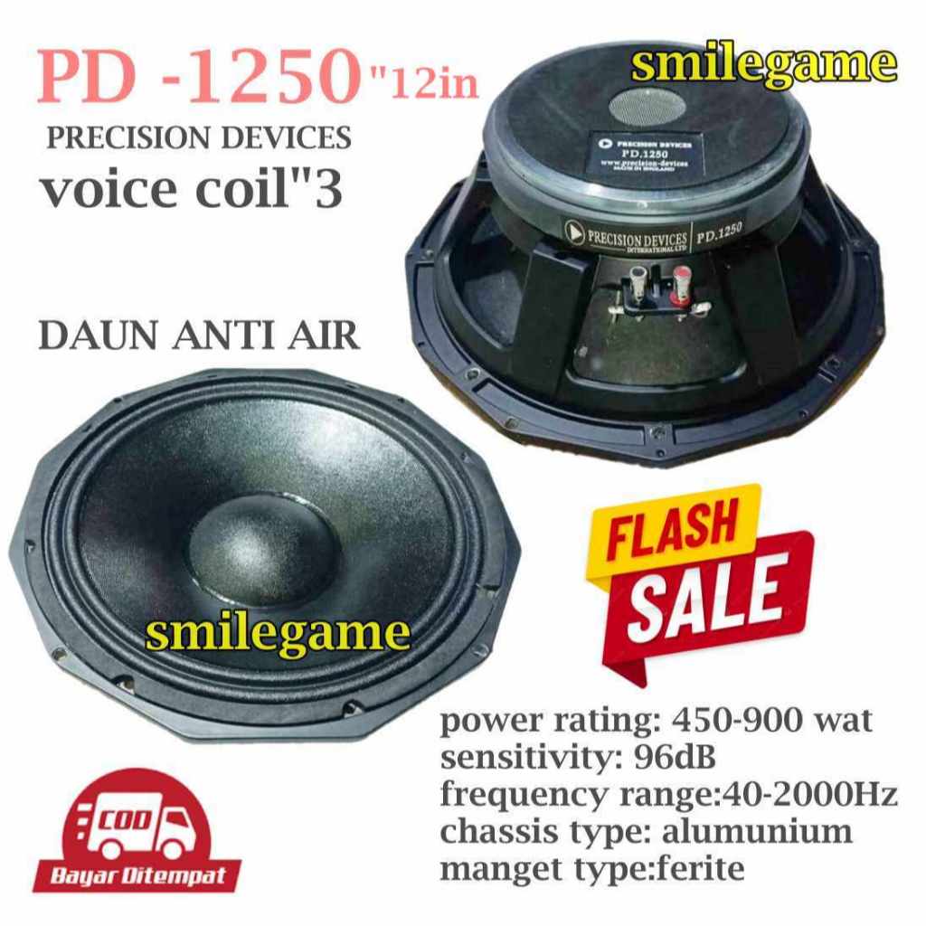 Speaker komponen pd1250 pd 1250 12inch high mid low