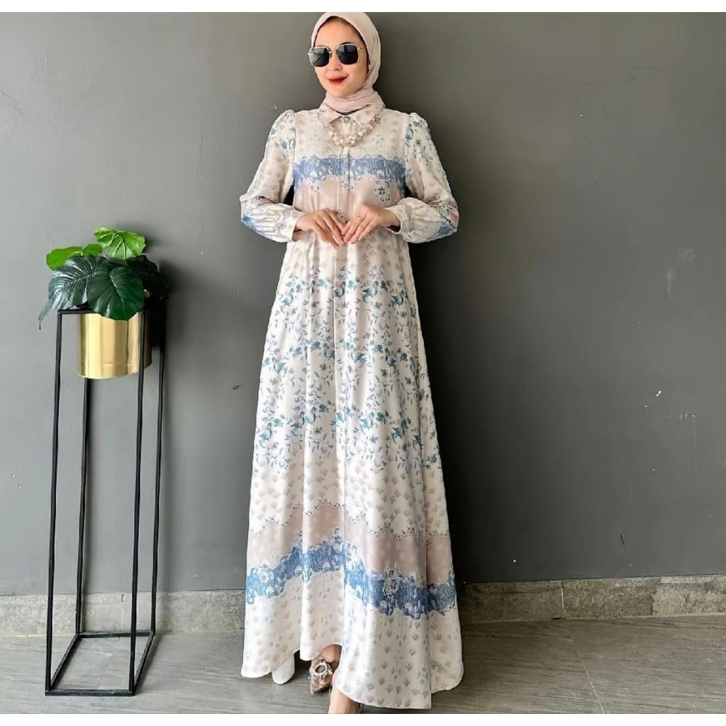 DRESS JENUTA MOTIF BUNGA KECIL