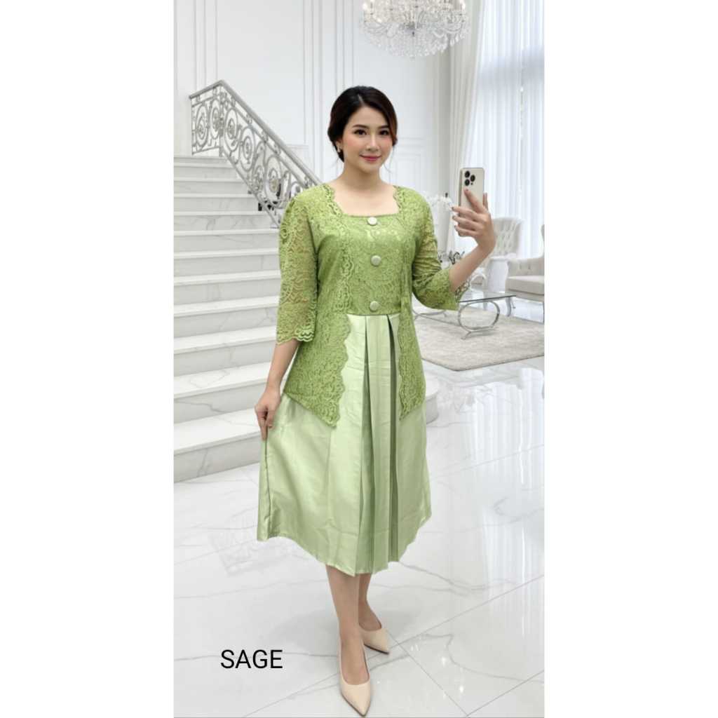 Dres puan02 / Dres brokat mix velvet sudah berpuring/ Dres model terbaru 2026