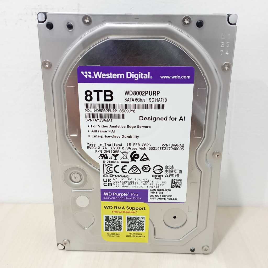 WD Purple 8TB ORI Harddisk CCTV