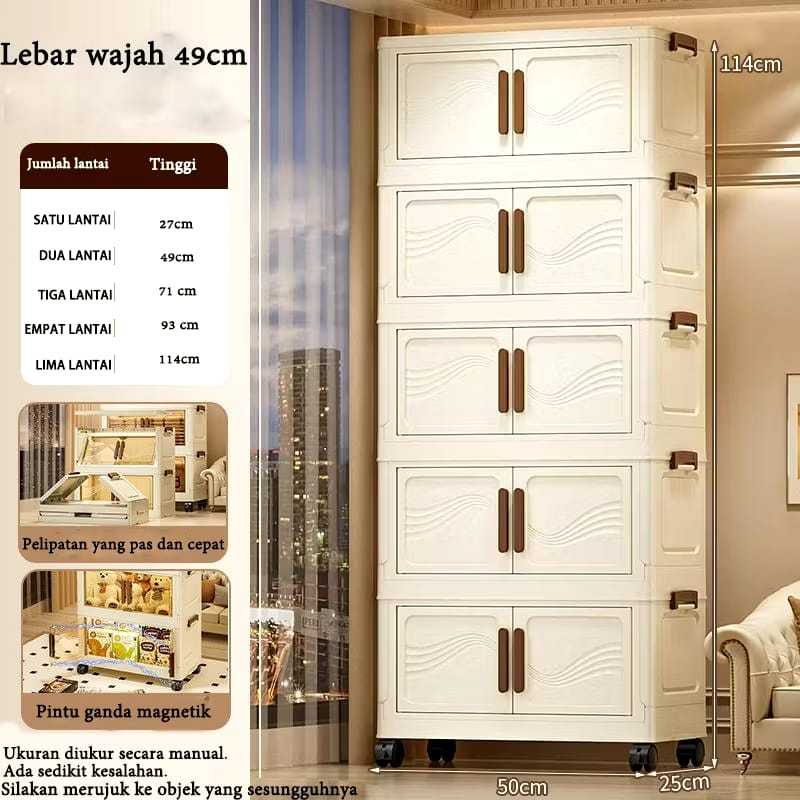 Lemari Lipat Plastik Susun/Wardrobe Storage/Lemari Plastik Baju/Lemari Pakaian Ekstra besar
