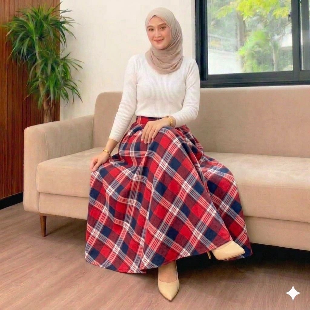 ROK FLANEL / ROK KOTAK  PANJANG/ROK PAYUNG PANJANG