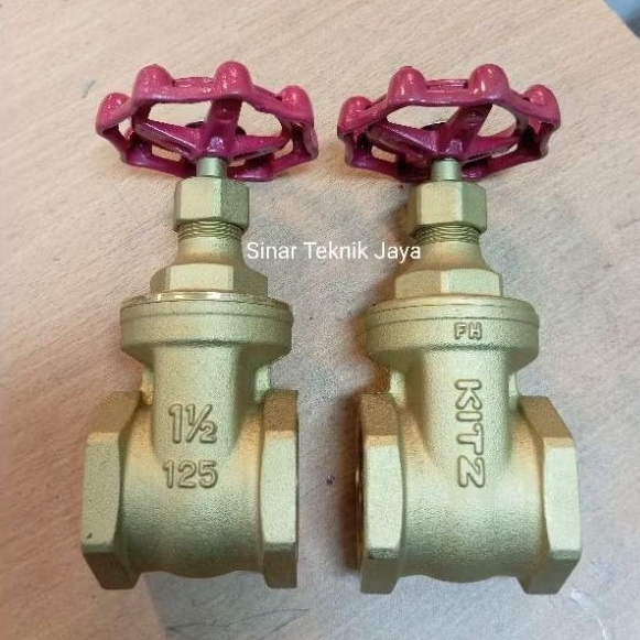 Gate valve 1 1/2" kitz kuningan kran putar KITZ 1,5 inch (1-1/2 inch)
