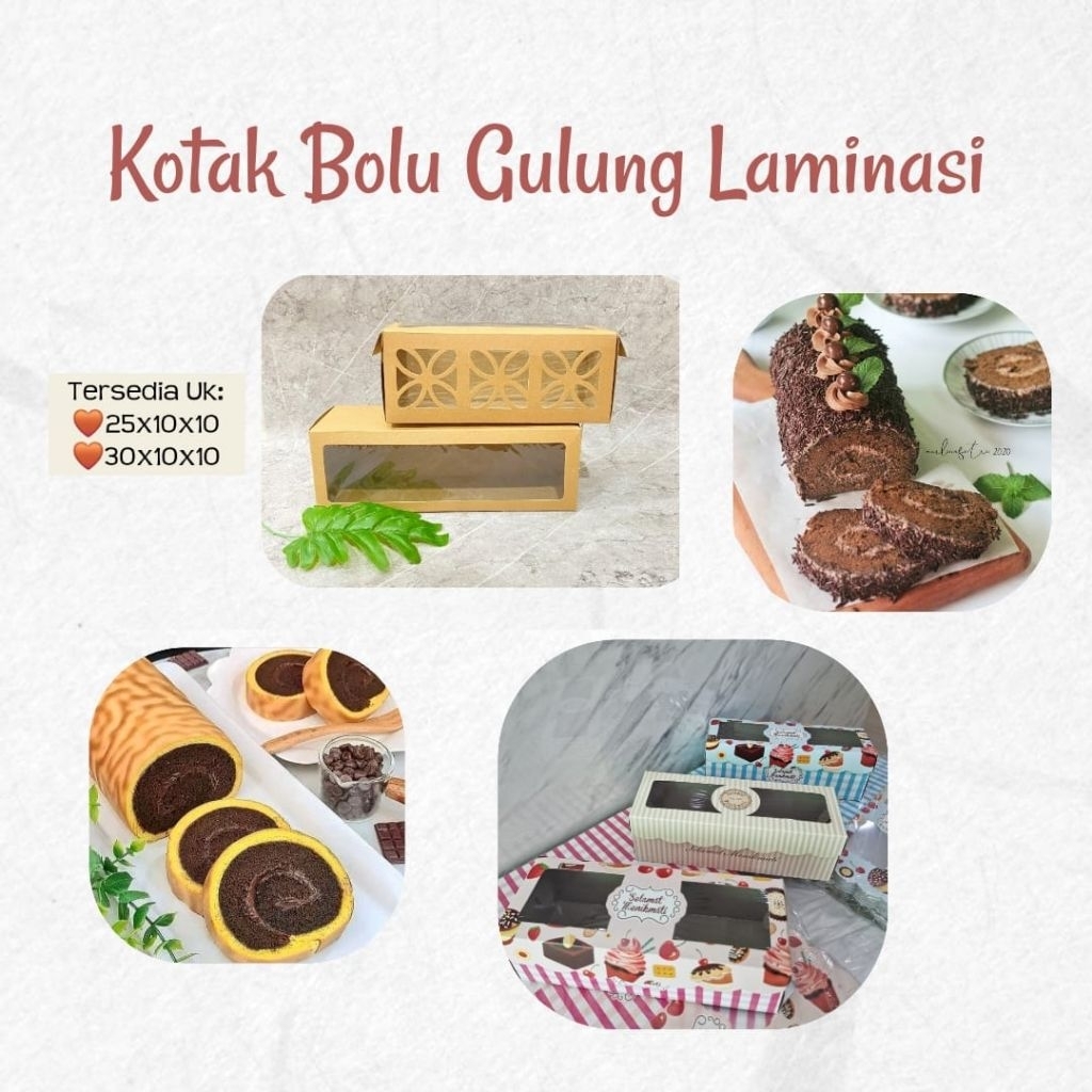 Dus Kraft Laminasi Bolu Gulung Jendela / Box Kraft Bolu Gulung Jendela (10lembar)