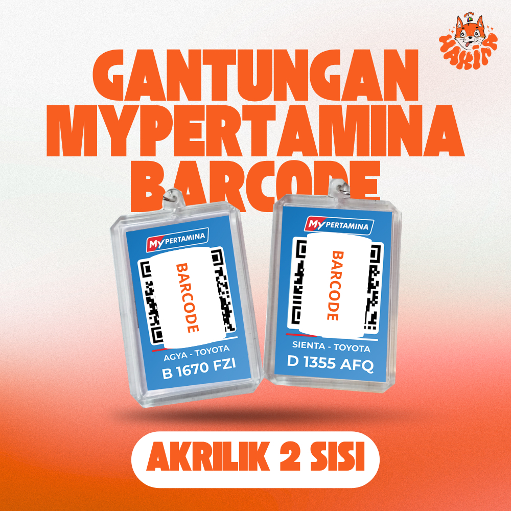 Gantungan Kunci Barcode MyPertamina Custom | Ganci Barcode MyPertamina | Cetak Kartu MyPertamina Akr