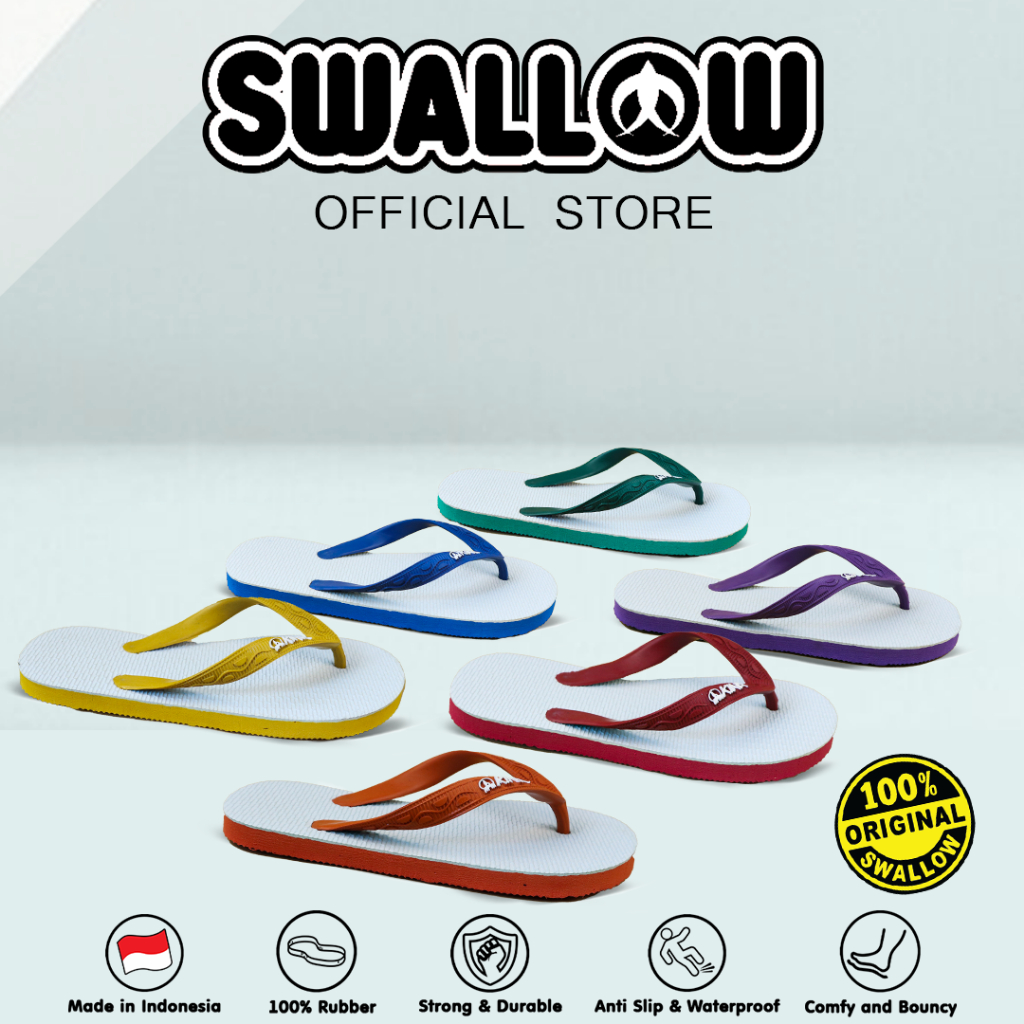 Okina Sandal Jepit 05 BK - Sendal Karet Dewasa Wanita Pria Anti Selip