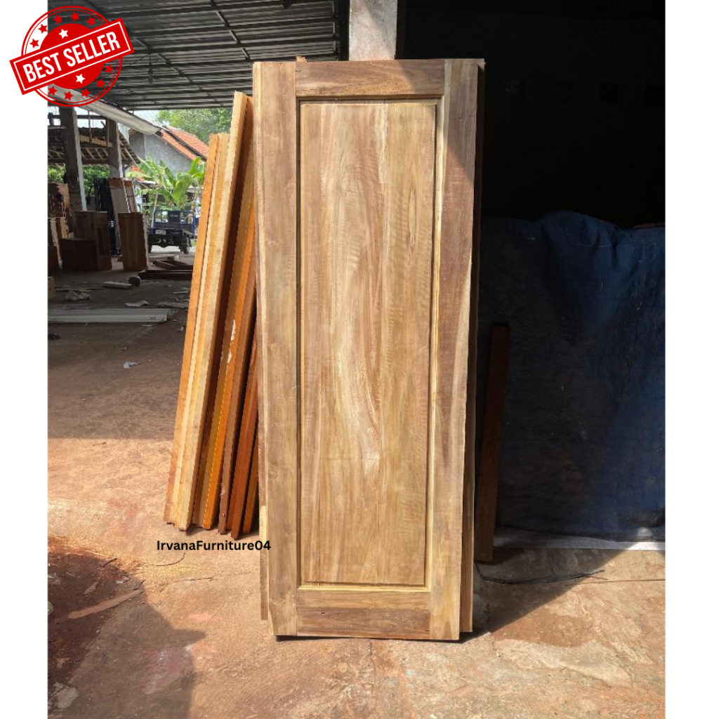 Daun Pintu Kayu Jati Asli 200x80 cm | Pintu Rumah Minimalis Premium