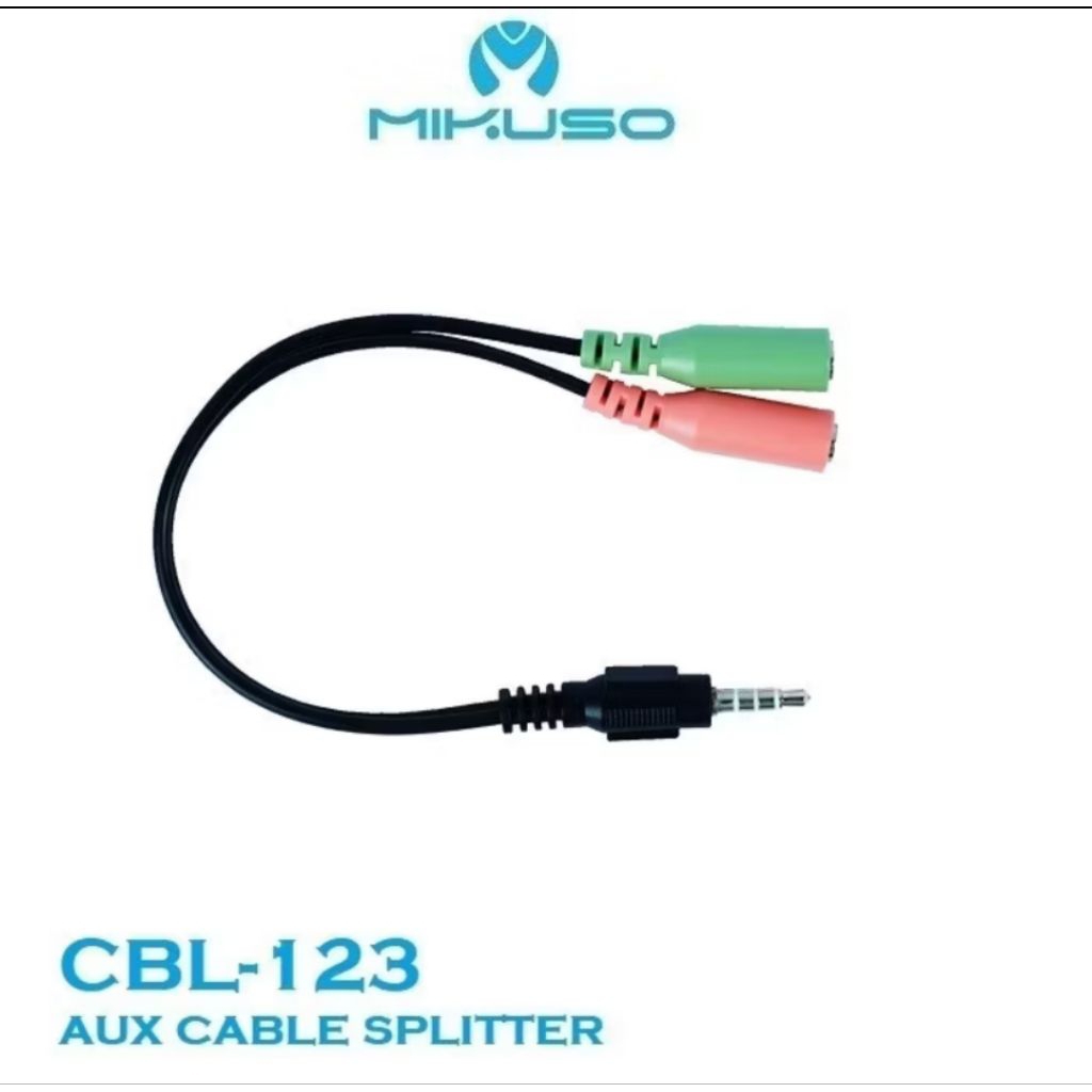 Kabel AUX SPLITTER JACK 3.5MM kabel AUX Headset Mic Audio