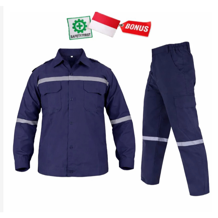 Baju Wearpack Safety Setelan Seragam Kerja Industri Proyek Bengkel Mekanik