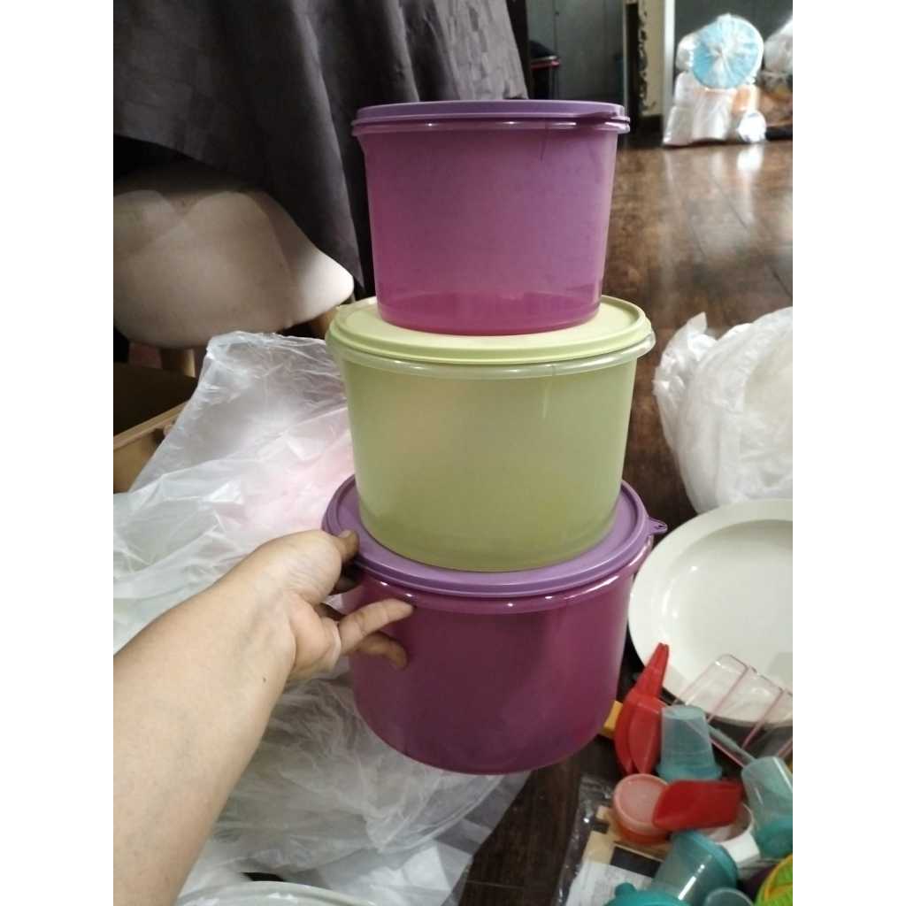 STACKING CANISTER SET (3) - TOPLES ISI 3 TUPPERWARE ORI
