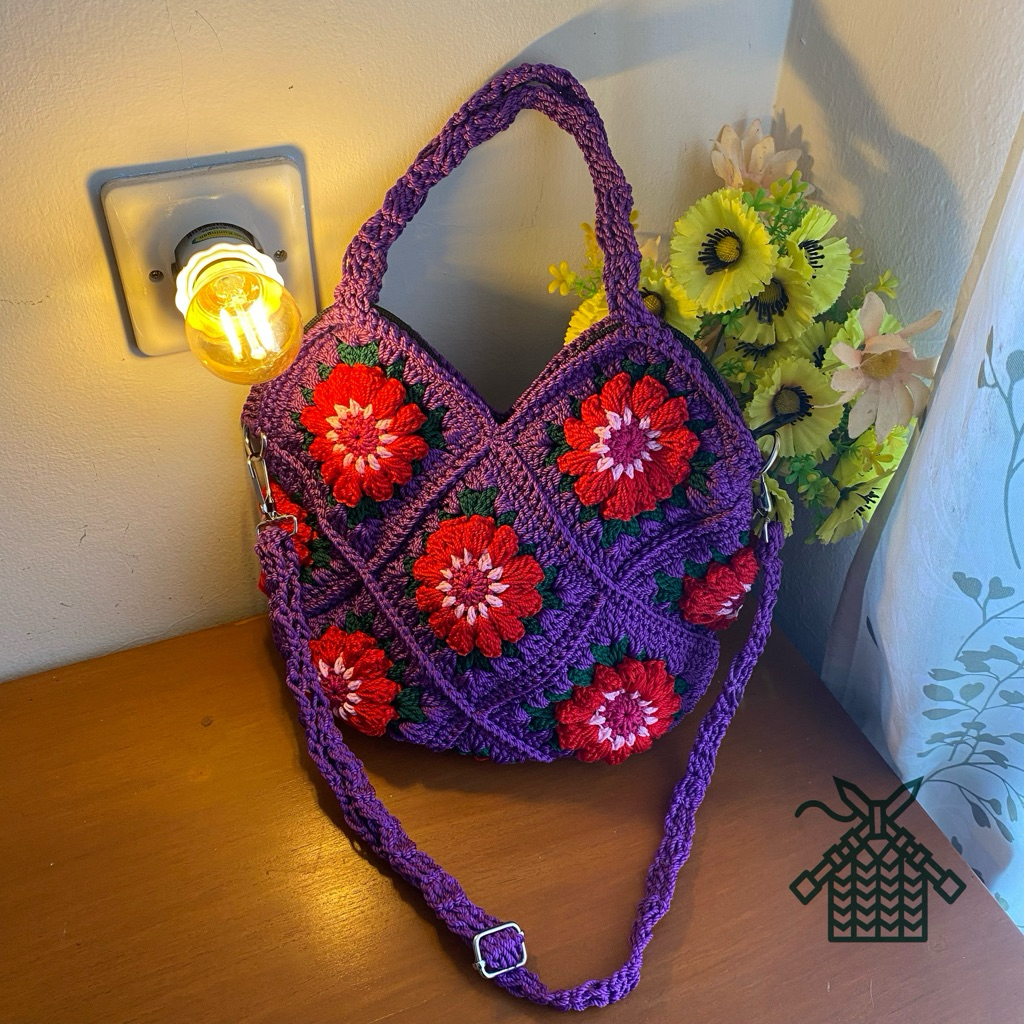 Rossie and Sunny medium 2in1/ tas rajut handmade premium/ tas handbag slingbag
