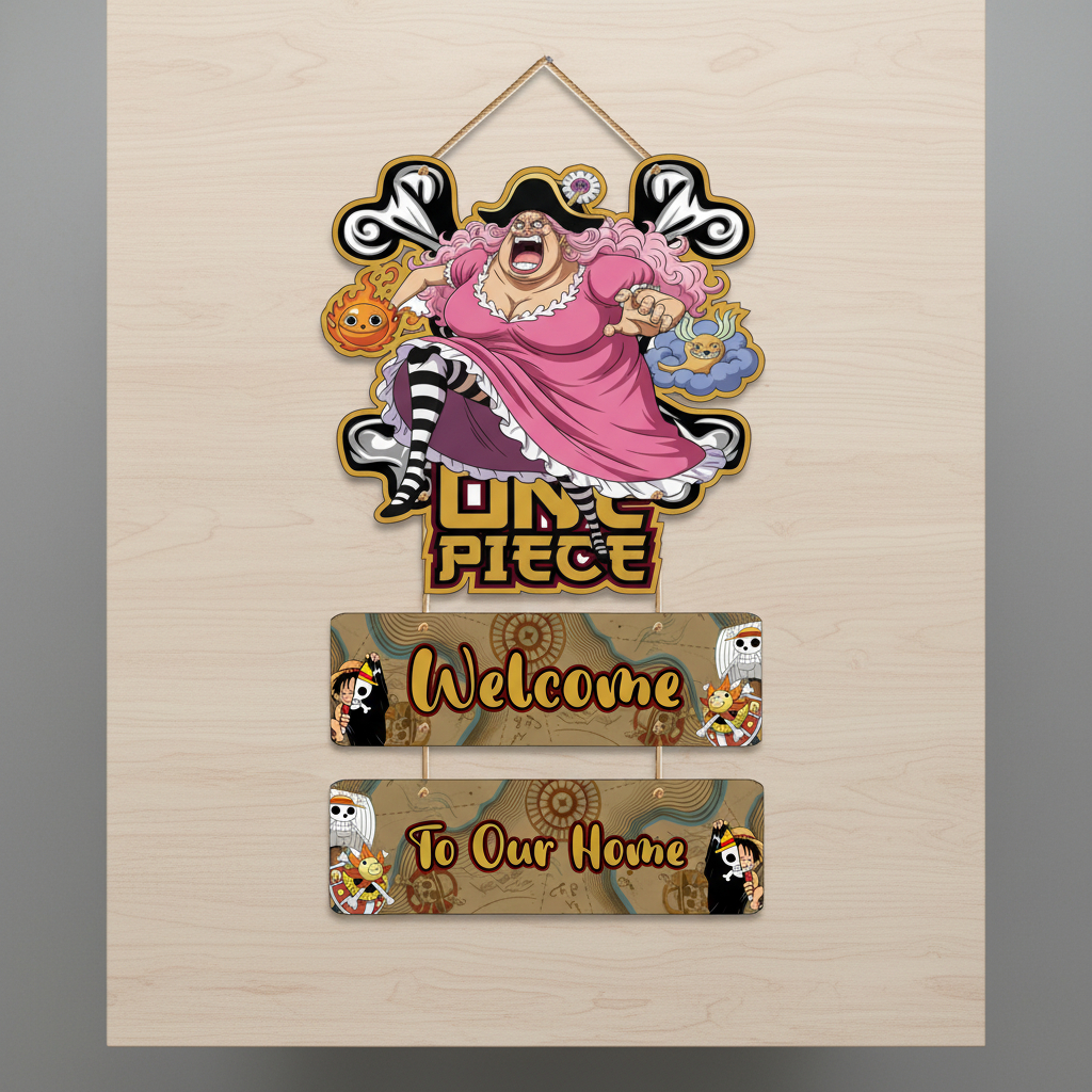 Pajangan Dinding Anime One Piece Dekorasi Rumah Gantungan Pintu Kayu MDF Wall Decoration