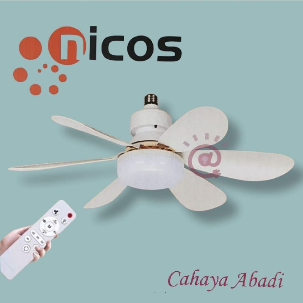 Kipas Angin Plafon Lampu E27 LED Dengan Remote / E27 Fan Remote Lampu Kipas / Flower Fan Light  / Ce