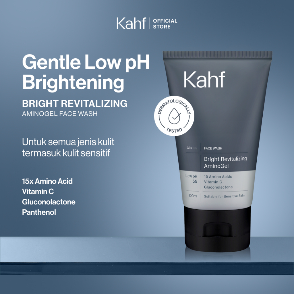 [NEW BEBAS KUSAM TANPA BIKIN KERING] Kahf Bright Revitalizing Amino Gel Face Wash 100 ml – Sabun Cuc