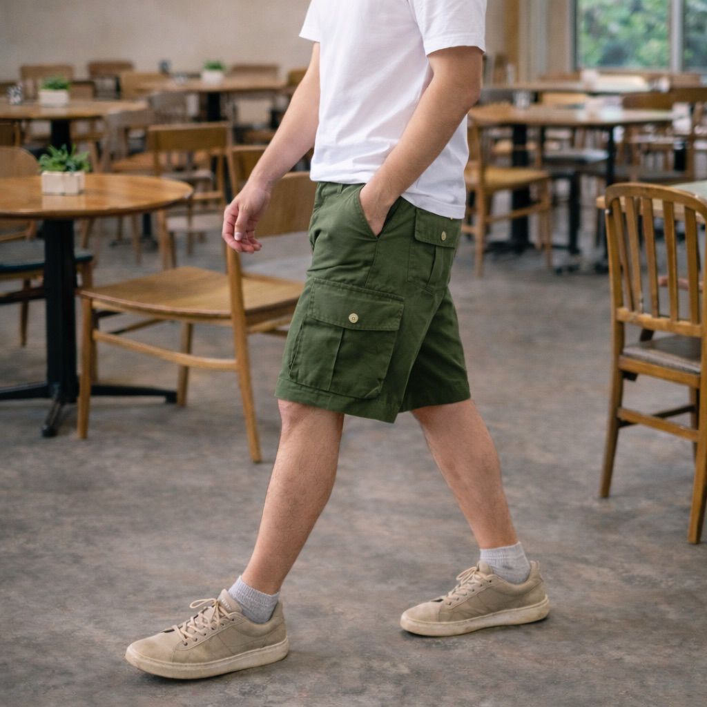 Celana Cargo Pendek Army - Cargo Pendek Streach