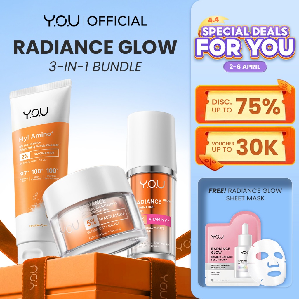 YOU 3in1 Paket Skincare Set 3pcs Radiance Glow, Radiance Up, Acneplus, Peeling