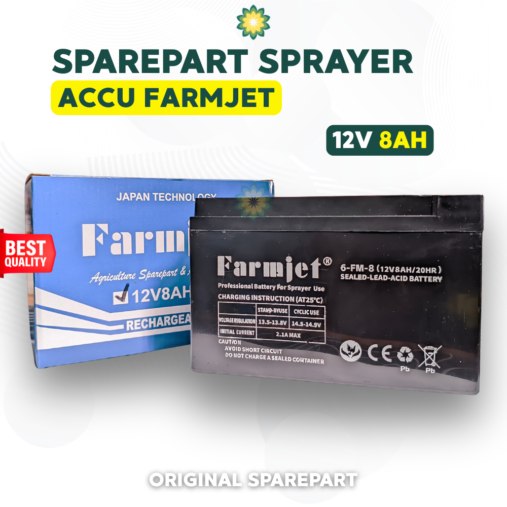 Aki Sprayer Elektrik FARMJET 12V 8Ah | Accu Sprayer Elektrik