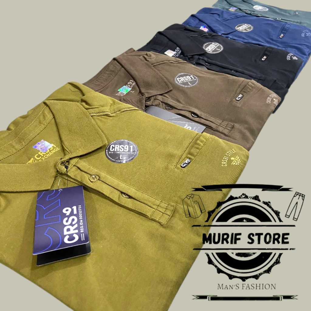 Kaos pria distro ORI crs 91 kaos kerah pendek kaos polo shirt