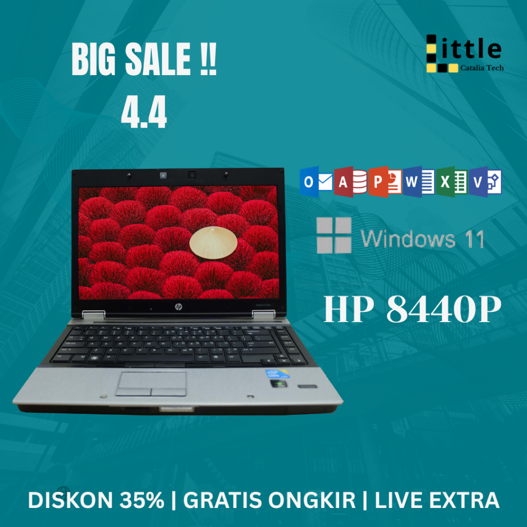 HP EliteBook 8440p Intel Core I7 Gen 1 Ram 8gb Ssd 128gb Murah Bergaransi