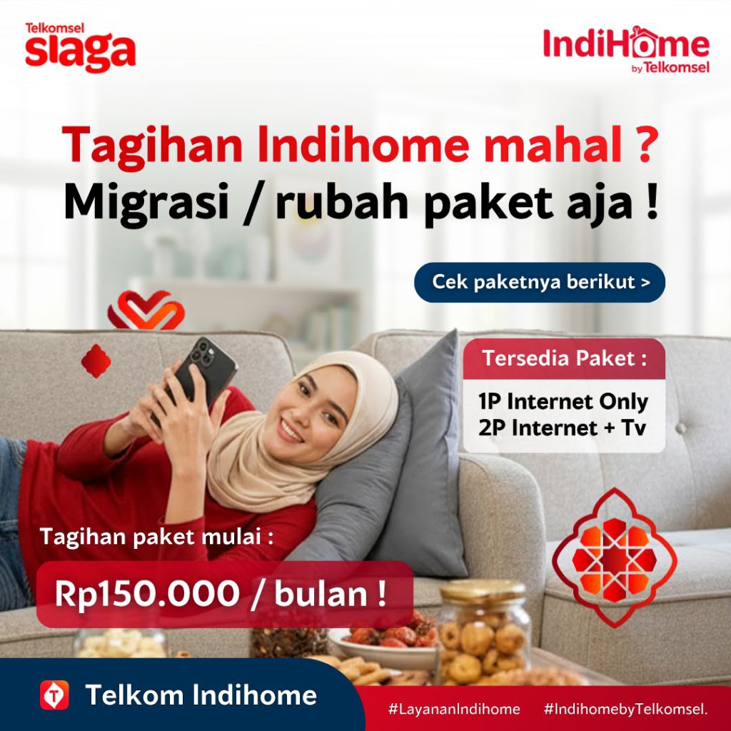 Migrasi / Rubah Paket Indihome | Speed 10 - 300 Mbps | 1P Internet Only | 2P Internet + T'v | Upgrad