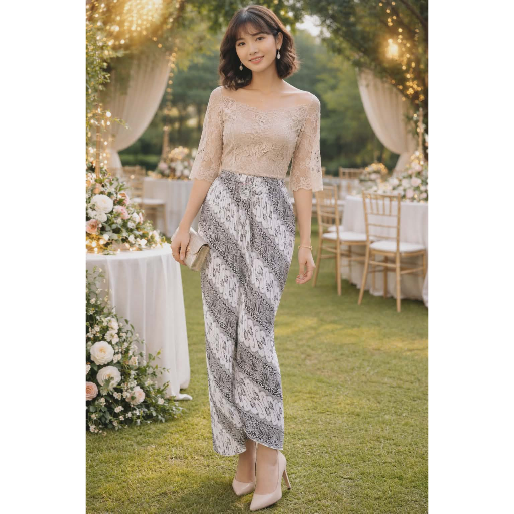 Kebaya Jadi Medan BAWAHAN KEBAYA, ROK JADI/ SIAP PAKAI, MODEL LILIT INSTAN PINGGANG FULL KARET