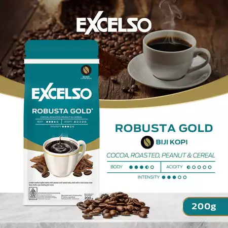 Excelso Kopi Robusta Gold Biji 200G
