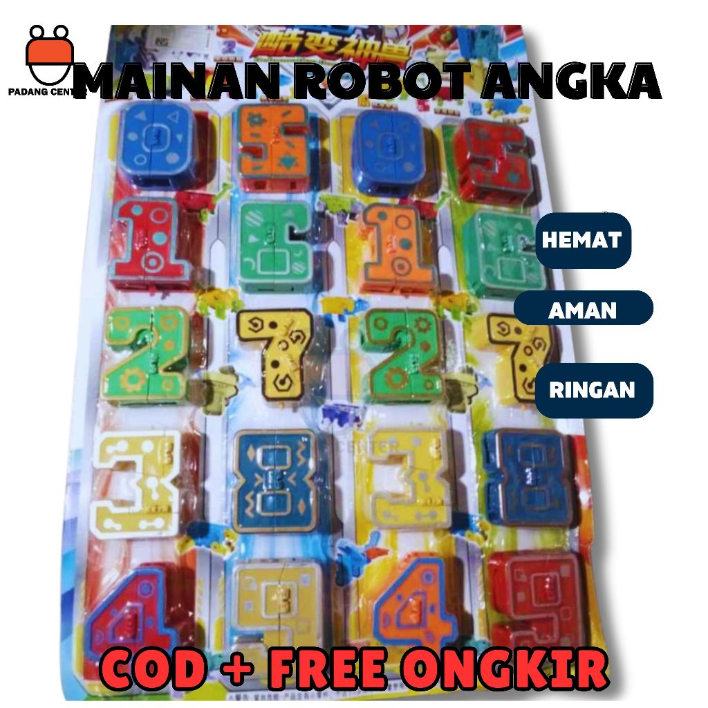 MAINAN ANAK ANGKA HURUF JADI ROBOT OTOBOT EDUKASI