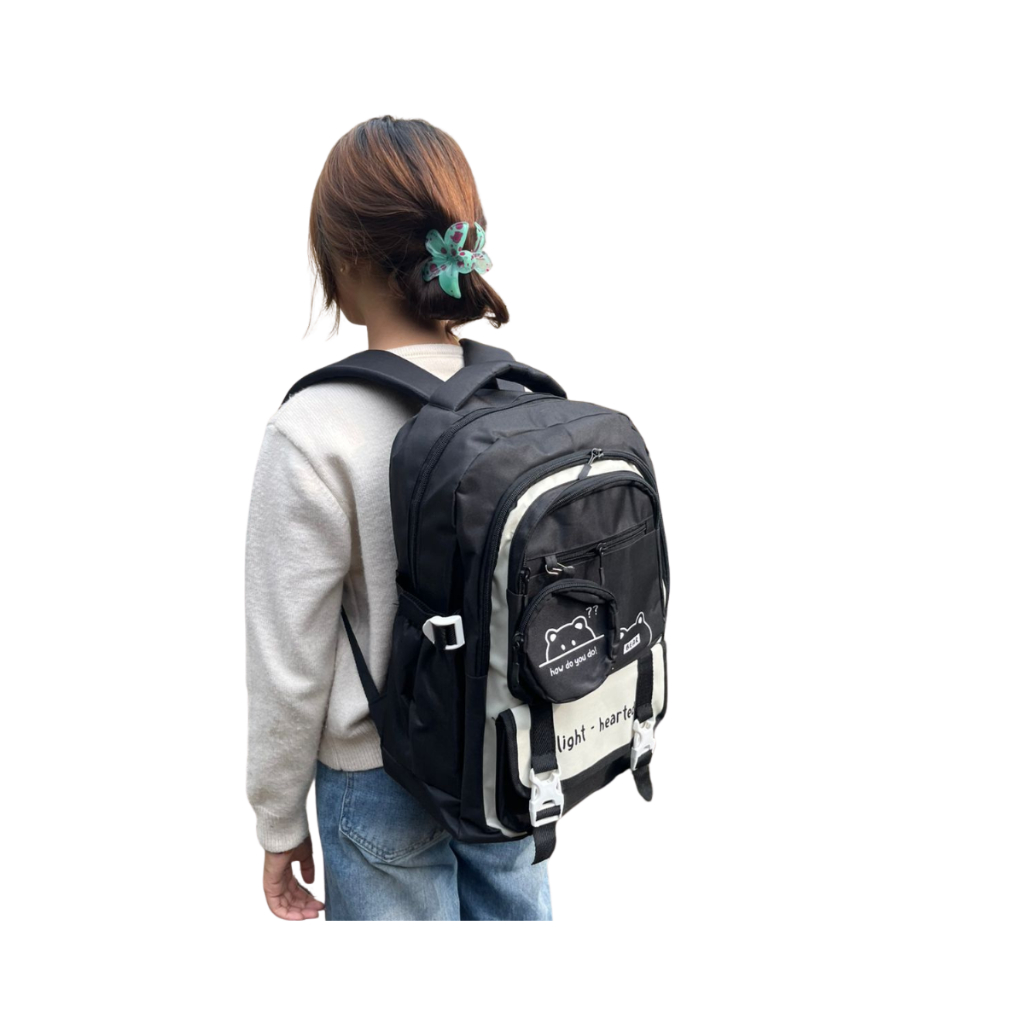 Tas Ransel Sekolah Anak Perempuan SD SMP SMA Premium Backpack Besar Hitam