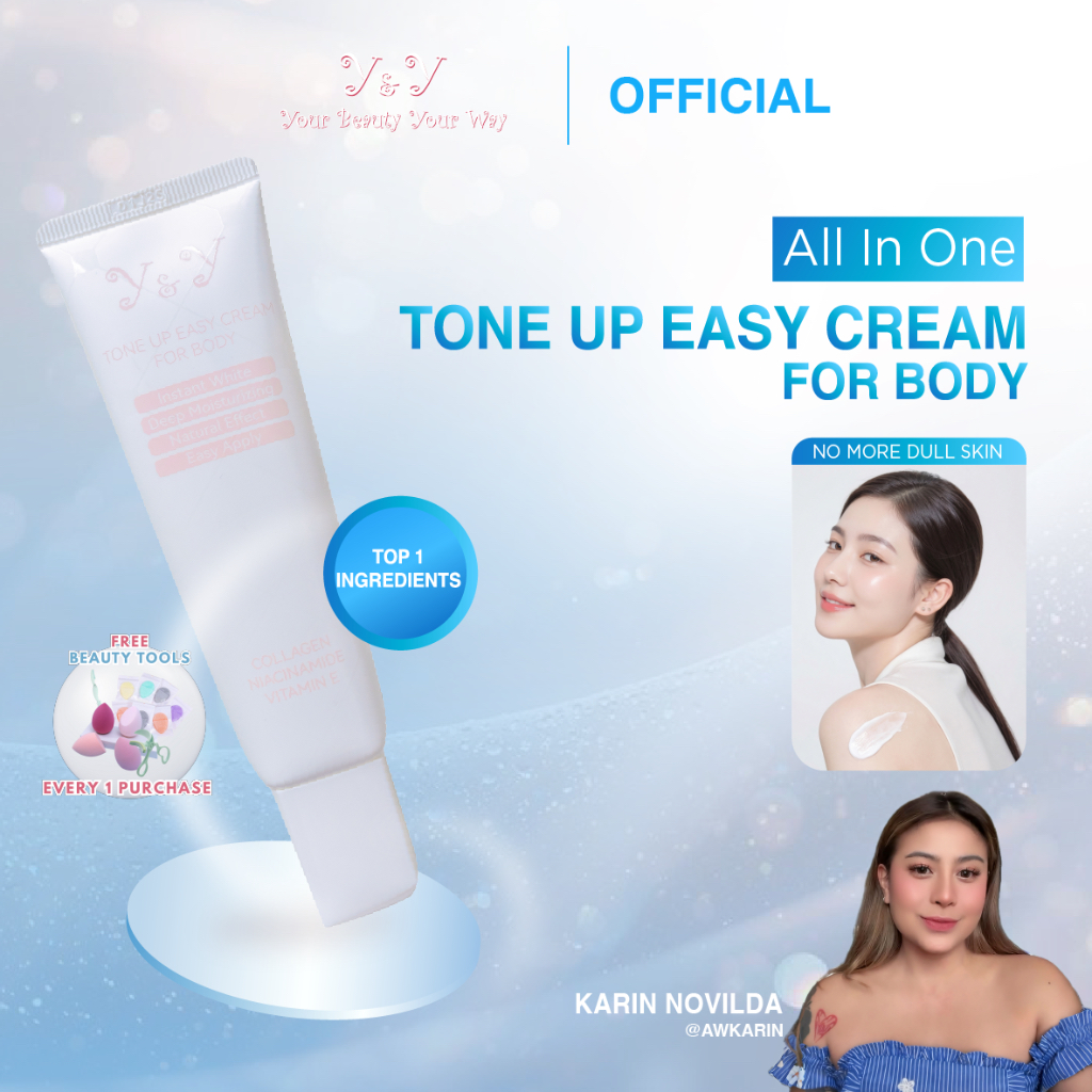 Y&Y ynybeauty Niacinamide Vit C Tone Up Easy Cream Body 50g Hand Body Krim Lotion Pemutih Mencerahka