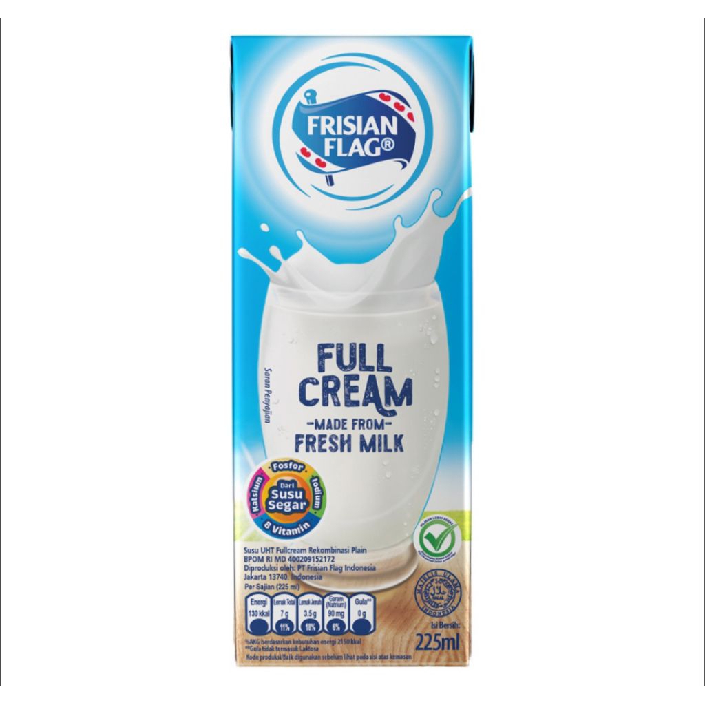 Frisian Flag susu UHT full cream / cokelat / stroberi kotak 225 ml