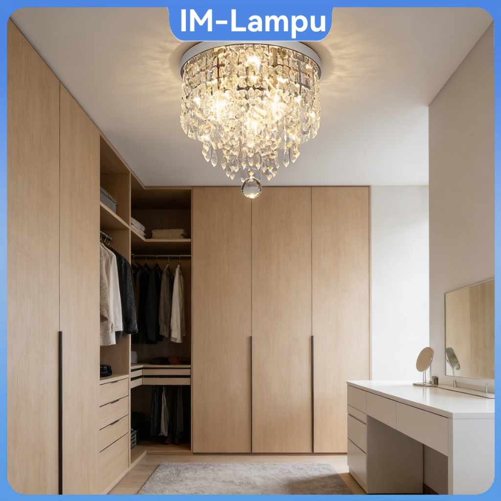 Lampu Ruang Tamu Minimalis Lampu Plafon Kristal Modern Lampu Teras LED Lampu Gantung Kristal