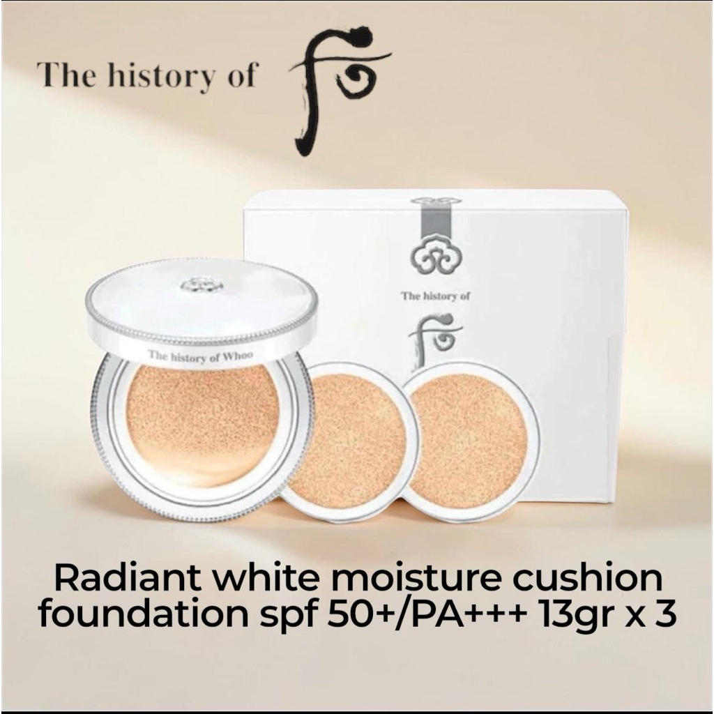 NEW HISTORY OF WHOO GONGJINHYANG SEOL RADIANT WHITE MOISTURE CUSHION FOUNDATION SPECIAL SET