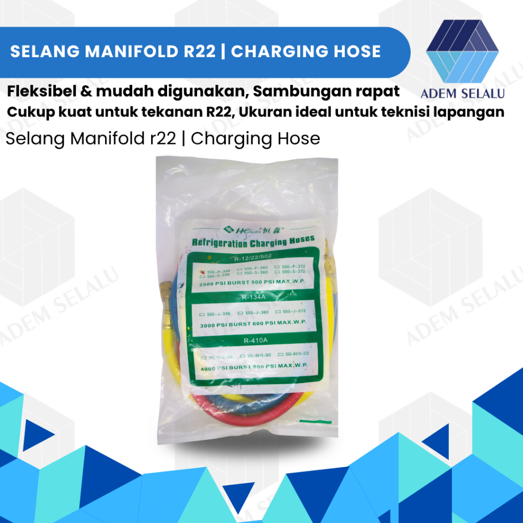 Selang Manifold R22 R134a R407c R404a | Charging Hose R22 R134a R407c R404a