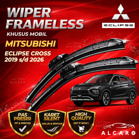 Alcaro Wiper Frameless ECLIPSE CROSS 2019 s/d 2026 Original Premium - Sapu Kaca ECLIPSE CROSS - Wipe