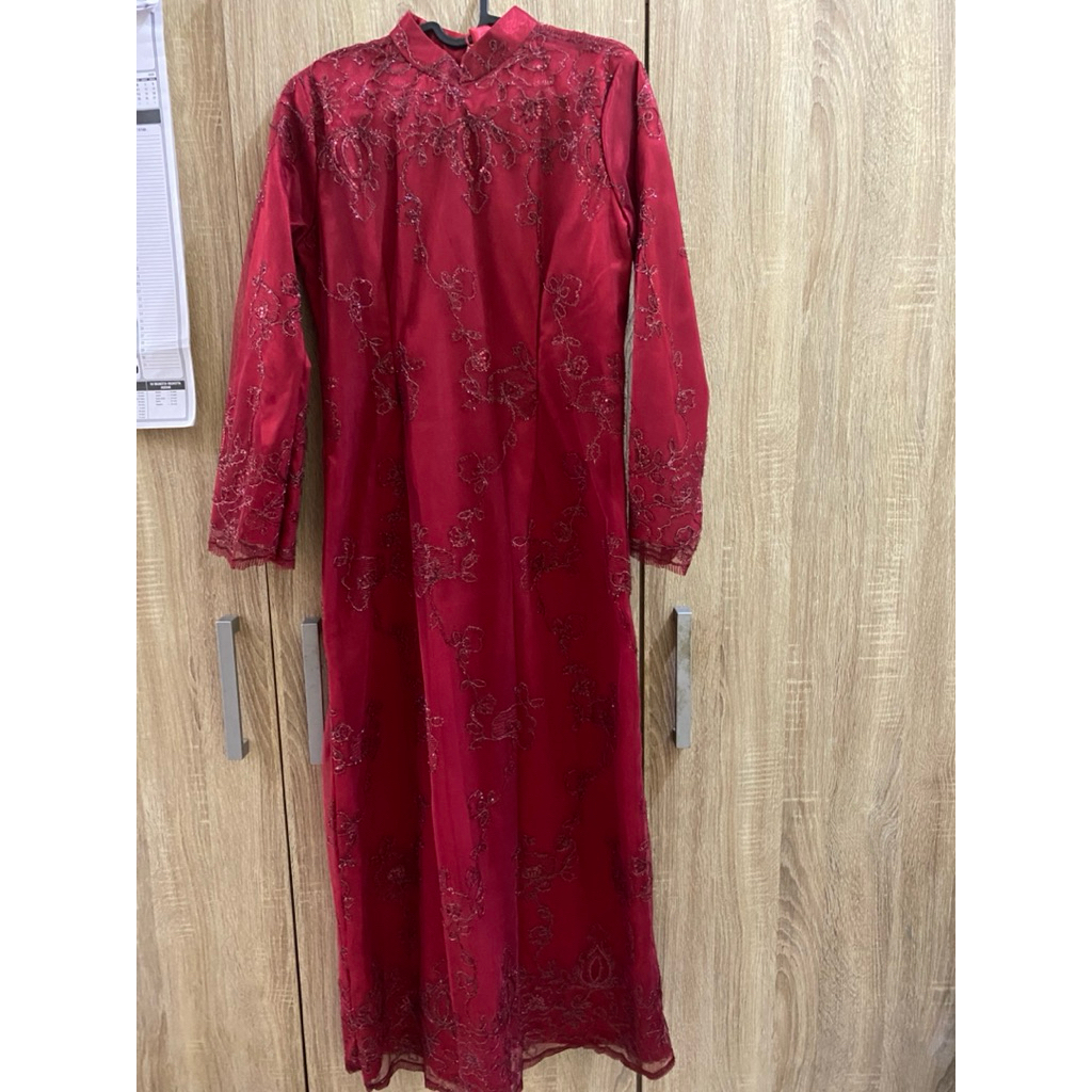 Preloved gamis brukat warna marun