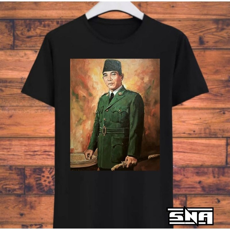 Kaos Soekarno Baju Tshirt Distro Original cotton combed 24s jetblack