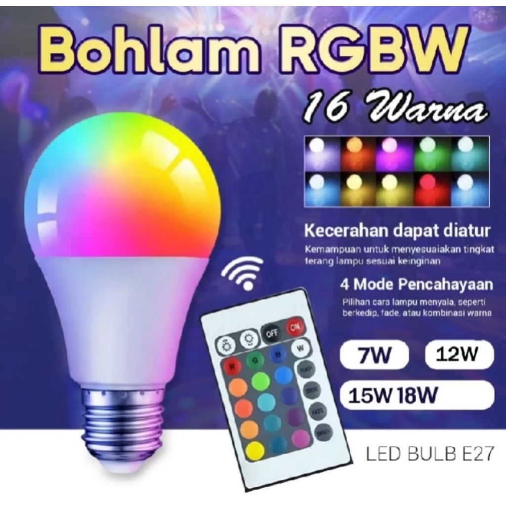 Lampu Led RGB Bulb YOMIKO 12 Watt