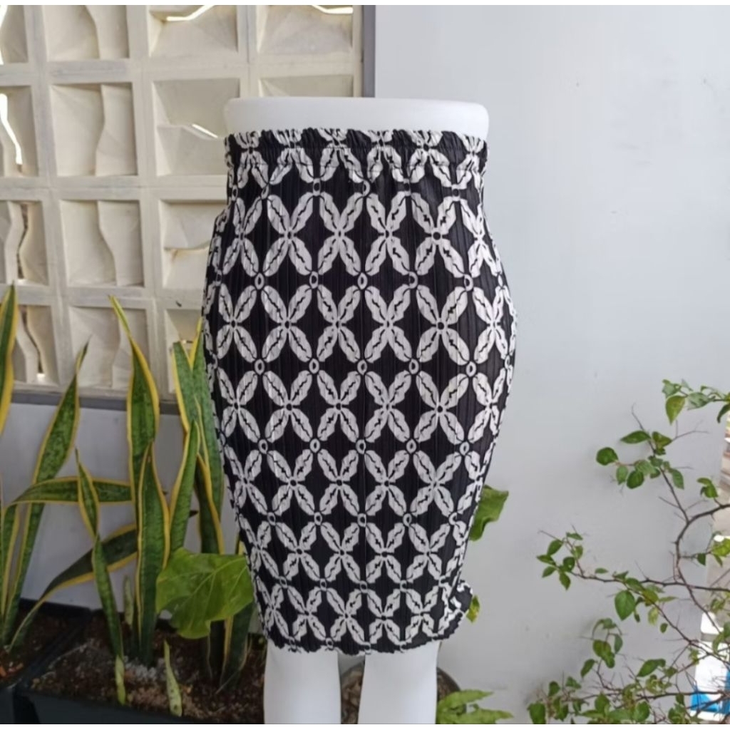 ROK BATIK PENDEK PLISKET BAWAHAN KEBAYA ROK PLISKET PENDEK ROK JUMBO