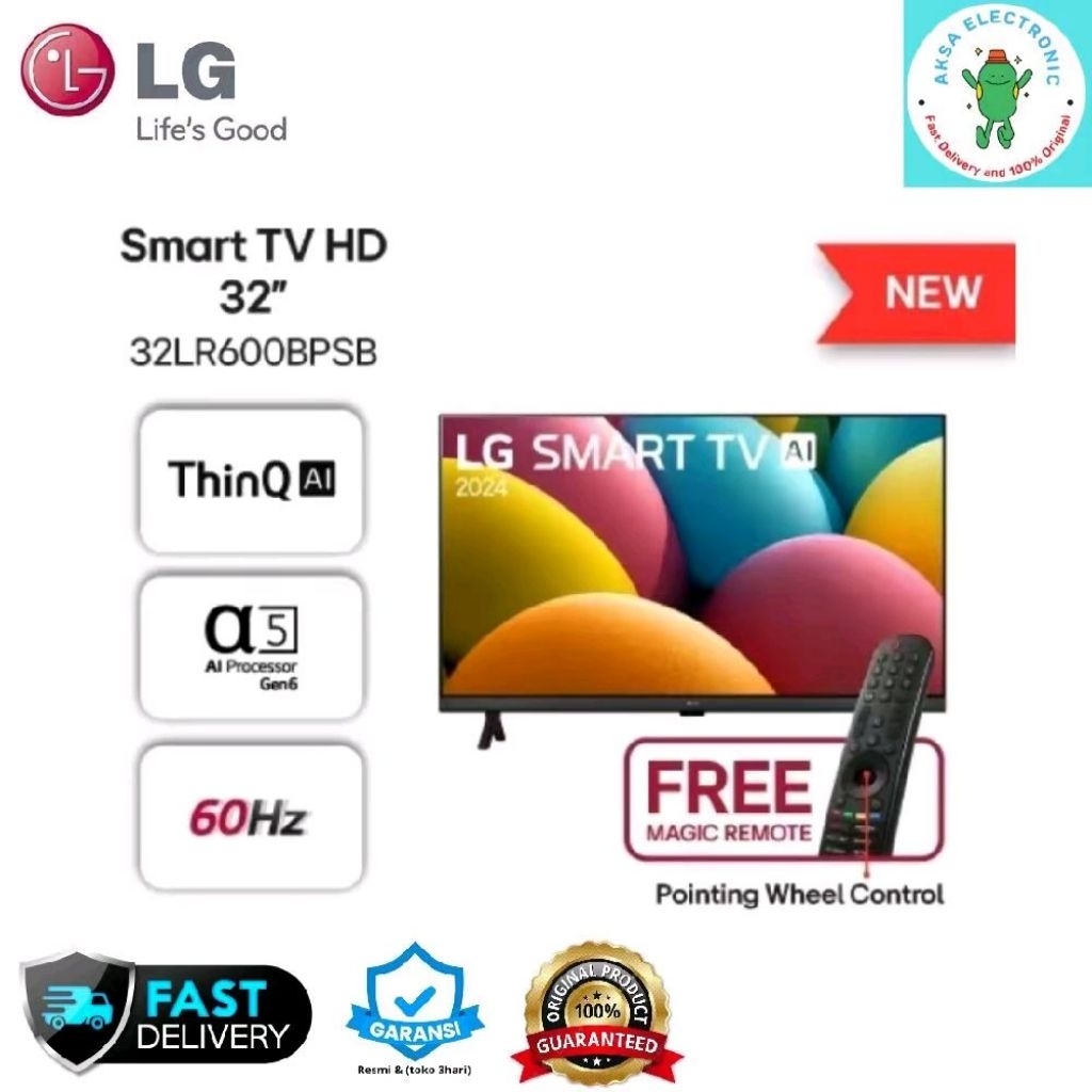LG 32LR600BPSB LED SMART TV 32INCH WebOS 23 with magic remote Hdmi