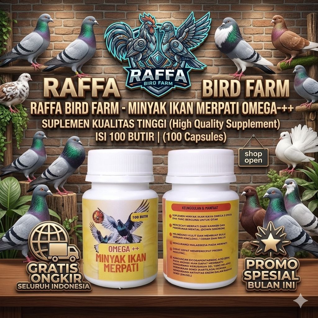 Minyak Ikan Merpati Import Omega 3++ Raffa bird farm