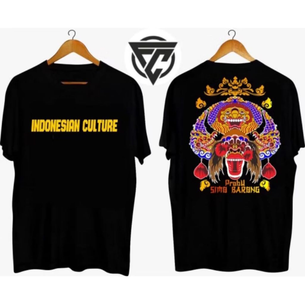 KAOS PRABU SIMO BARONG MOTIF BARONGAN DEPAN INDONESIAN CULTURE
