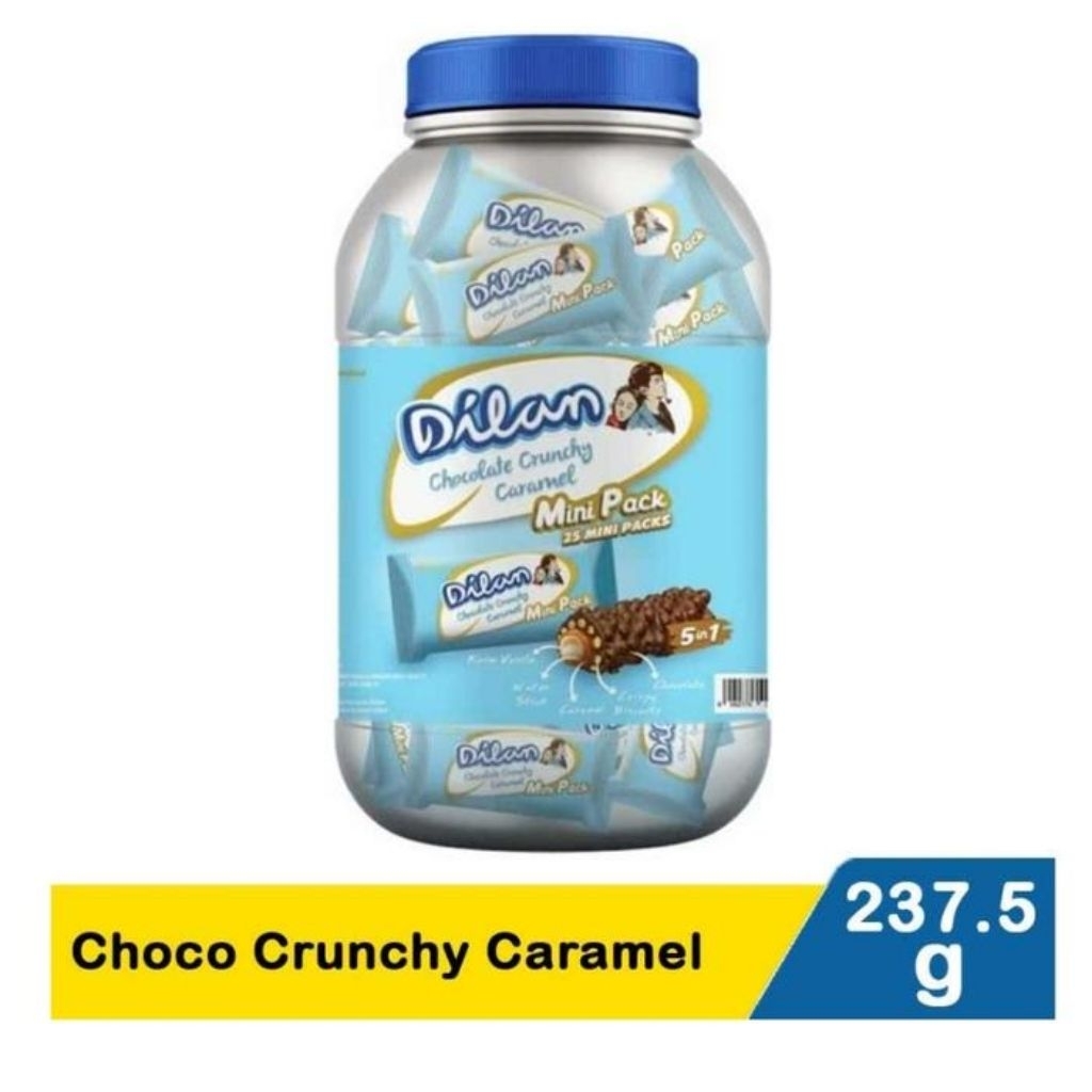 Dilan Wafer Mini Pack Toples Isi 25 Pcs Chocolate Crunchy Caramel