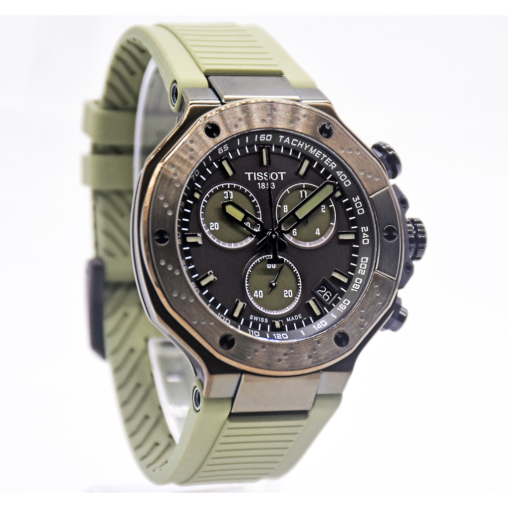 Tissot T-Race Quartz Chronograph 45mm T-Sport T141.417.37.061.02 Dark Grey Dial Jam  Tangan Pria Ori