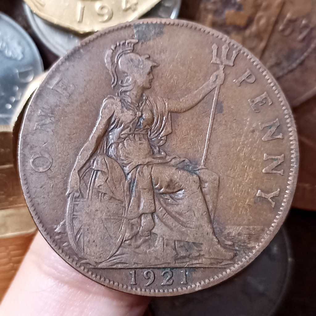Koin Kuno Inggris (UK) 1 Penny - George V Tahun 1921