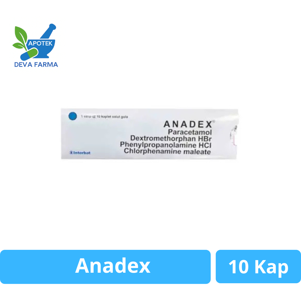 Anadex 1 Strip isi 10 Kaplet - Obat Flu Batuk Pilek Demam