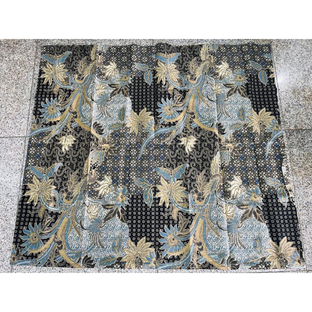 kain batik solo klasik motif lawasan indigo biru