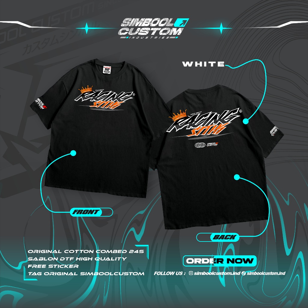 KAOS RACING SITIK COTTON COMBED 24s ORIGINAL SimboolCustom.ind