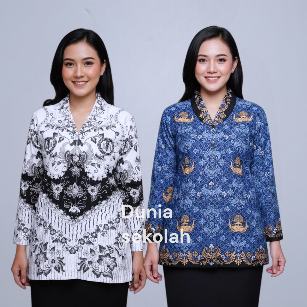 Baju Batik Korpri PGRI Terbaru Wanita Cewek Kusuma Bangsa PNS ASN Dinas Guru Lapis Furing Jumbo Big 