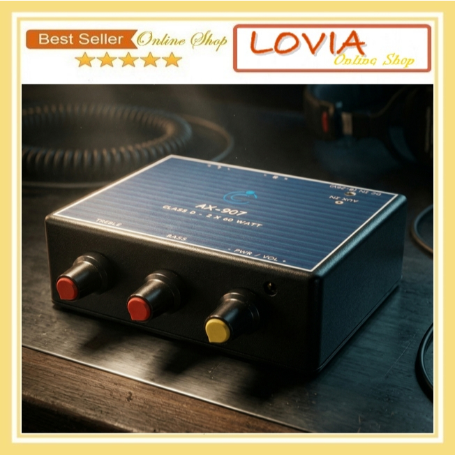 Ampli Rakitan Amplifier Miniatur Class-D 2x60 Watt Siap Pakai AX-907